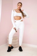Komplet z bluzką top biała
