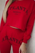 Komplet z nadrukiem Atlanta czerwony