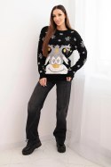 Sweter świąteczny z reniferem czarny
