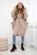 Bluza ocieplana oversize ciemno beżowa