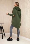Bluza ocieplana z dłuższym tyłem khaki
