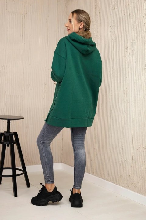 Bluza ocieplana z napami ciemno zielona