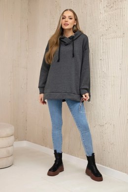 Bluza ocieplana z suwakiem na boku grafitowa