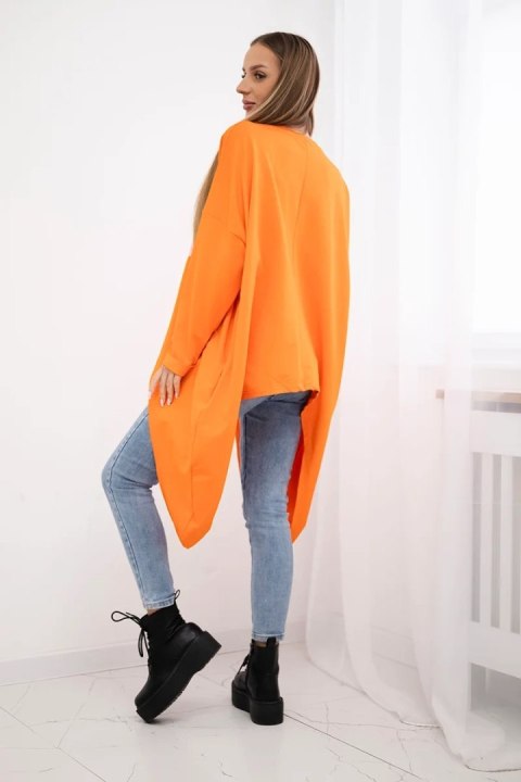 Bluzka z nadrukiem oversize pomarańczowa
