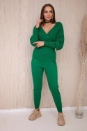 Komplet swetrowy dwuczęściowy zielony