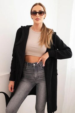 Narzutka ocieplana z kapturem czarna