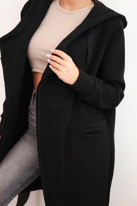 Narzutka ocieplana z kapturem czarna