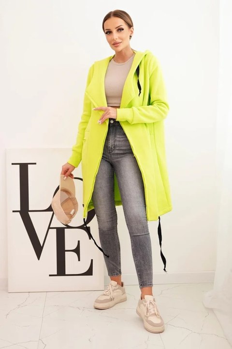 Narzutka ocieplana z kapturem pistacjowa