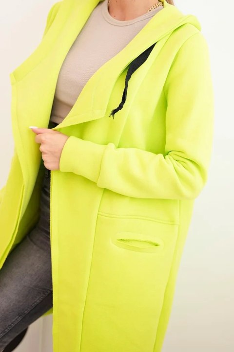 Narzutka ocieplana z kapturem pistacjowa