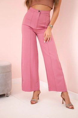 Spodnie z szeroką nogawką ciemno różowe