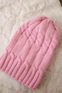 Czapka z polarem Iwona K221 różowa