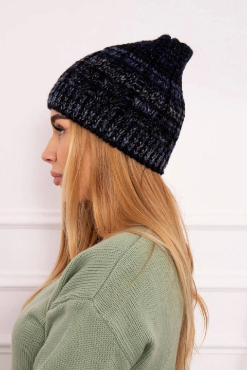 Czapka z polarem Melisa K241 czarny+granatowy