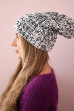 Czapka damska Lora K312 grafitowy+szary