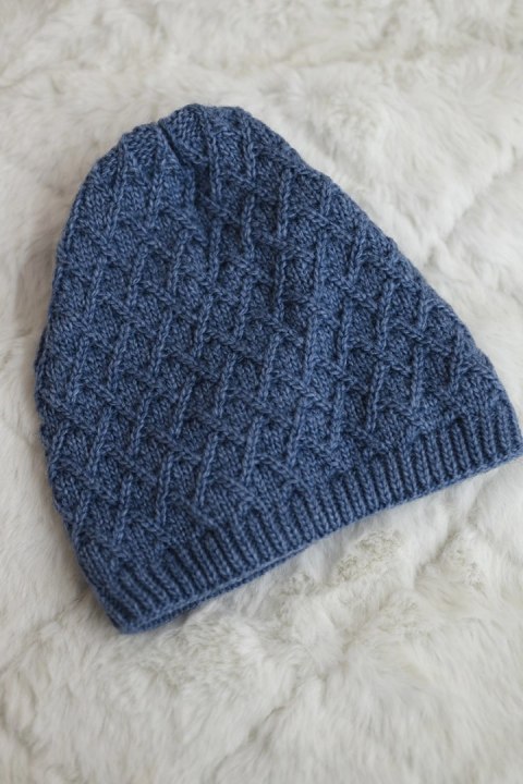 Czapka z polarem Kratka K204 jeansowa