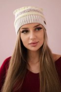 Czapka z polarem Patrycja K254 żółty+beżowy
