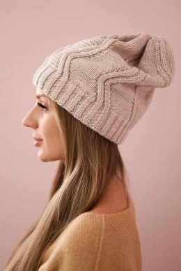 Czapka z polarem Sylwia K244 jasno beżowa