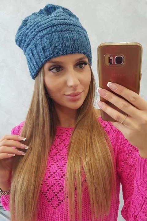 Czapka damska Elora K336 jeansowa