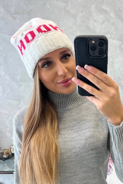 Czapka damska London K385 biała