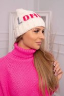 Czapka damska London K385 ecru