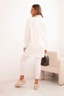 Komplet 3-częściowy bluza, top i legginsy ecru