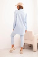 Komplet 3-częściowy bluza, top i legginsy niebieski