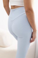 Legginsy prążkowane błękitne