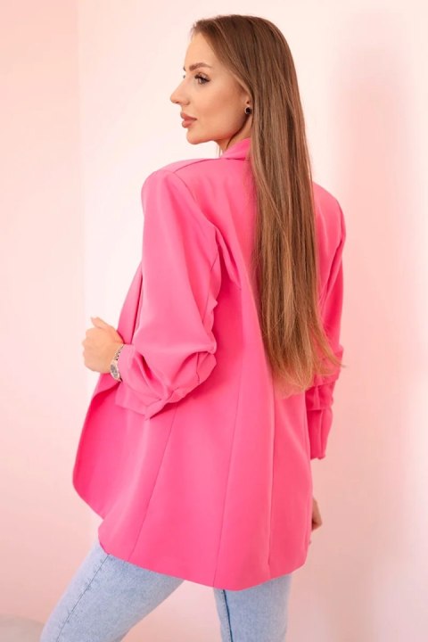 Marynarka z klapami elegancka różowa
