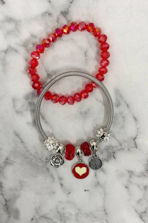 Bransoletka SL519-85 czerwna