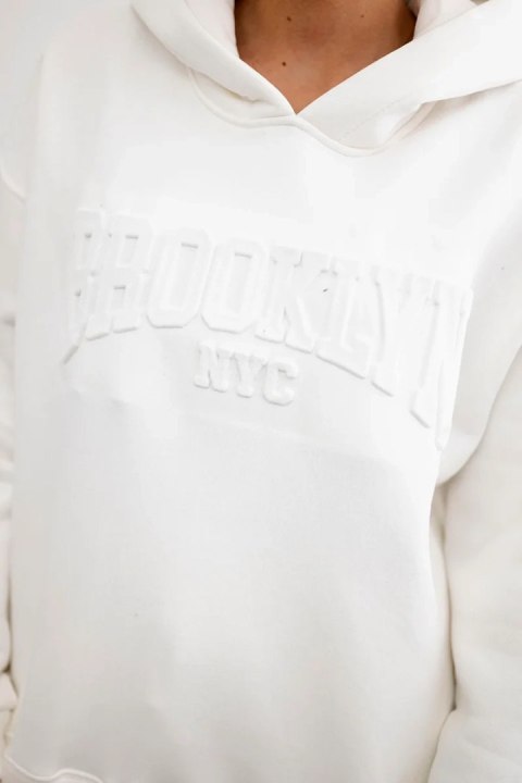 Komplet bawełniany ocieplany bluza + spodnie Brooklyn ecru