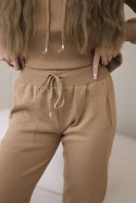 Komplet sweterkowy Bluza + Spodnie camelowy