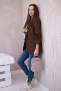 Marynarka z klapami elegancka czekoladowa