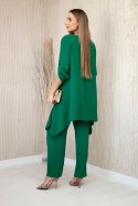 Komplet bluzka + spodnie z wisiorkiem zielony