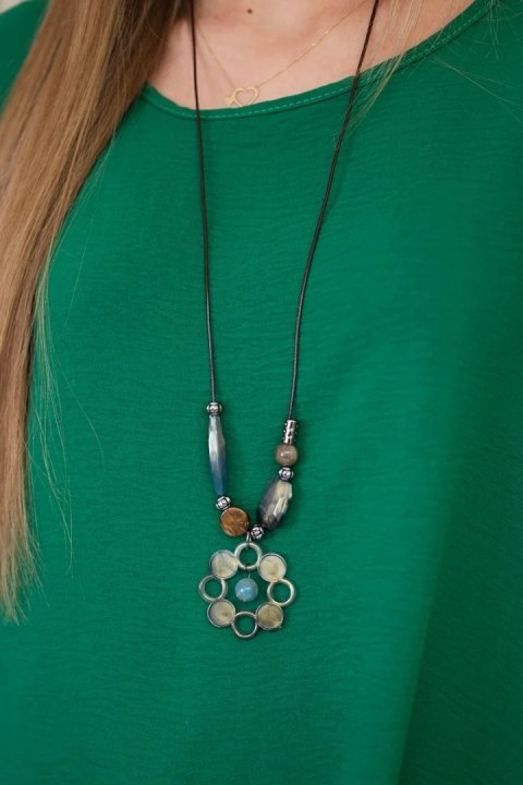 Komplet bluzka + spodnie z wisiorkiem zielony