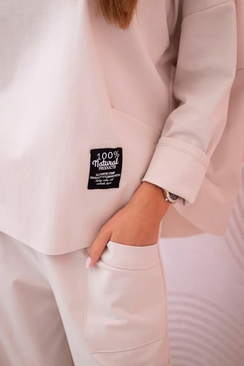 Komplet new punto bluza + spodnie beżowy