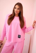 Komplet new punto bluza + spodnie cukierkowy róż