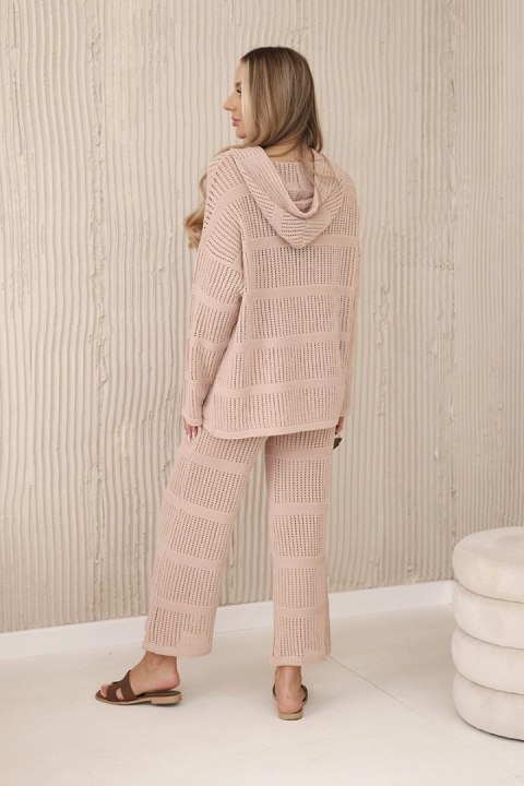 Komplet ażurowy Rayon camelowy