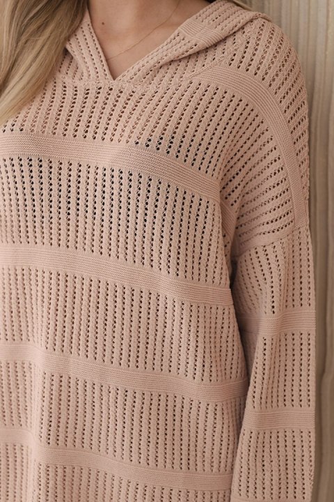 Komplet ażurowy Rayon camelowy