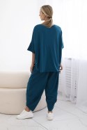 Komplet bawełniany bluzka + spodnie morski