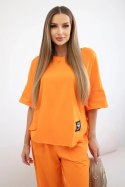 Komplet bawełniany bluzka + spodnie pomarańczowy