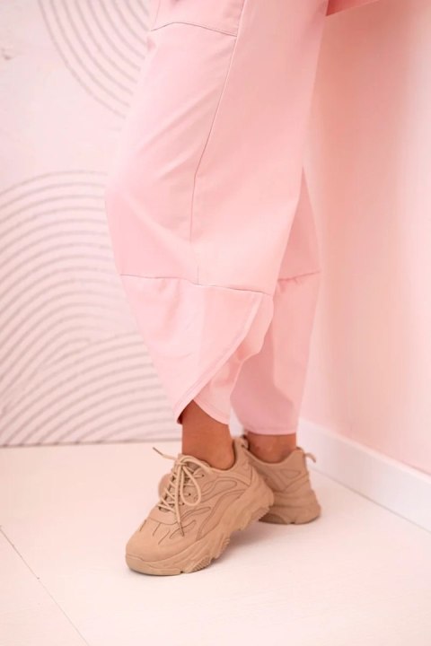 Komplet new punto bluza + spodnie pudrowy róż