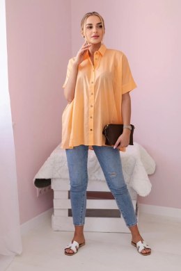 Koszula bawełniana z krótkim rękawem morelowa