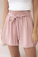 Spodenki wiązane w pasie pudrowy róż