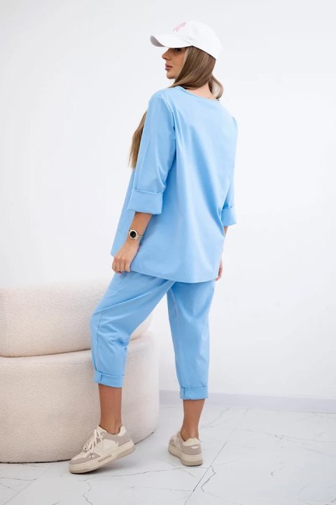 Komplet punto bluza + spodnie niebieski