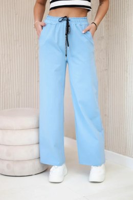 Spodnie Punto z szeroką nogawką niebieskie