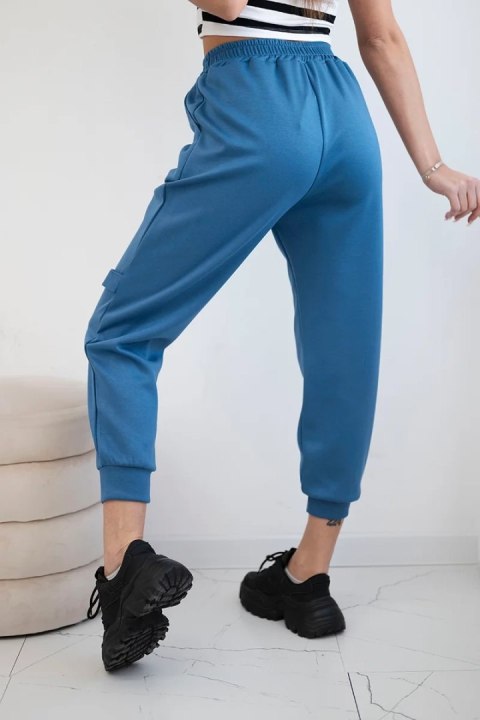 Spodnie z ozdobnymi paskami masełko jeansowe