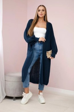 Sweter długi kardigan granatowy