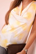 Bluzka damska satynowa z dekoltem wodnym żółta