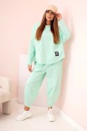 Komplet new punto bluza + spodnie jasny miętowy