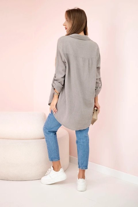 Koszula bawełniana muślinowa oversize fango