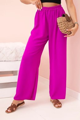 Spodnie z szeroką nogawką ciemno fioletowe